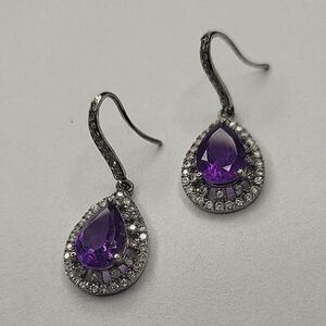 Glamorous Amethyst Drop Earrings